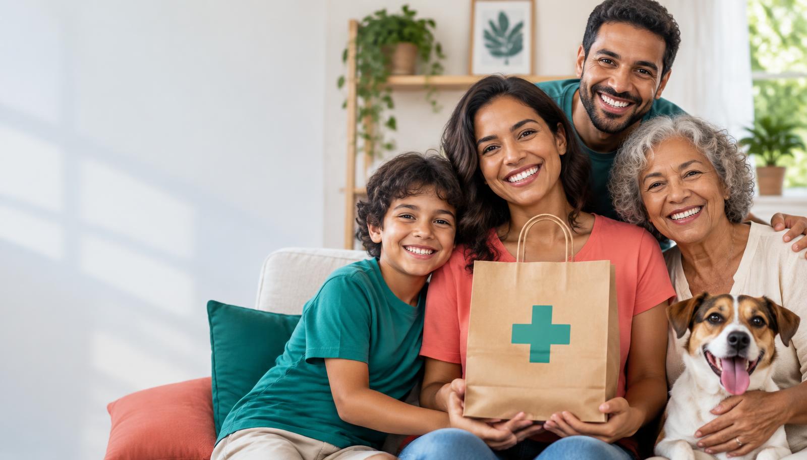 Família atendida pela Centerfarma